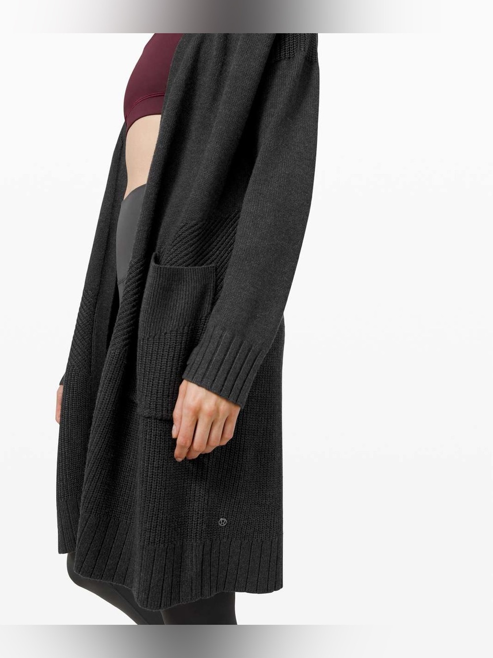 Lululemon XS/S Sincerely Yours Wrap Sweater
Heathered Deep Coal